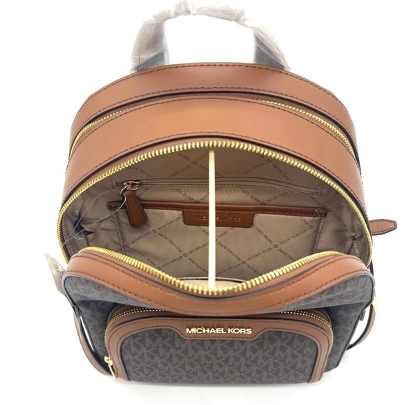 Michael Kors Medium Jaycee Zip Packet Backpack Brown - Picture 8 of 11